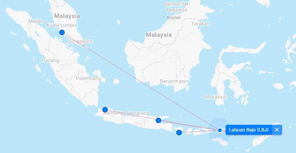 flights to komodo